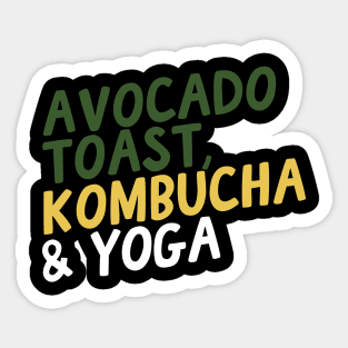 Avocado Toast, Kombucha & Yoga Sticker